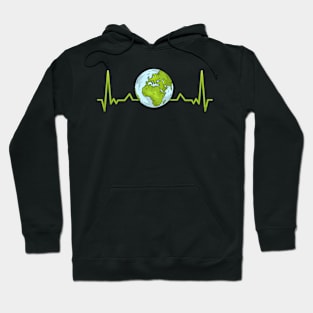 Earth Day Heartbeat Recycling Climate Change Activism Hoodie